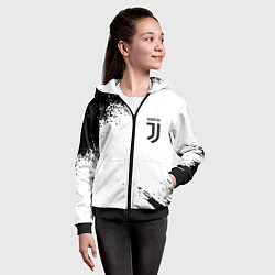 Толстовка на молнии детская Juventus sport color black, цвет: 3D-черный — фото 2