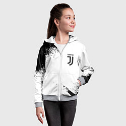 Толстовка на молнии детская Juventus sport color black, цвет: 3D-меланж — фото 2