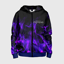 Детская толстовка на молнии Dantes Inferno flame neon