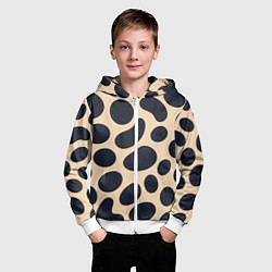 Толстовка на молнии детская Пятнышки леопарда, цвет: 3D-белый — фото 2