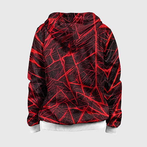 Детская толстовка на молнии Красная паутина на чёрном фоне / 3D-Белый – фото 2