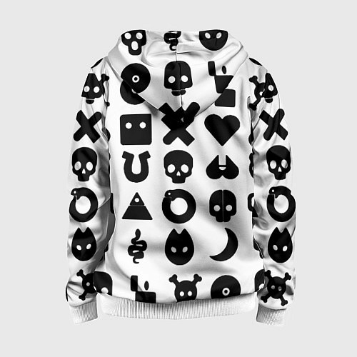 Детская толстовка на молнии Love death robots pattern white / 3D-Белый – фото 2