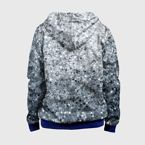 Детская толстовка на молнии Серебряный гламур / 3D-Синий – фото 2