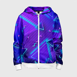 Толстовка на молнии детская Neon Pattern colored, цвет: 3D-белый