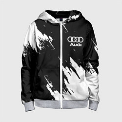 Толстовка на молнии детская Audi краски белые, цвет: 3D-меланж