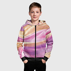 Толстовка на молнии детская Нежный розовый и желтый, цвет: 3D-черный — фото 2