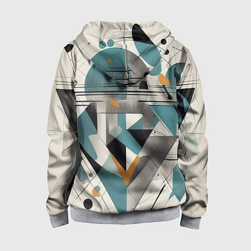 Детская толстовка на молнии Три человека авангард / 3D-Меланж – фото 2