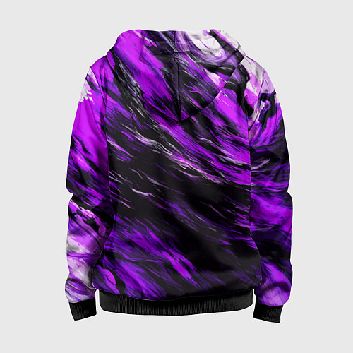 Детская толстовка на молнии Чёрная и розовая буря / 3D-Черный – фото 2