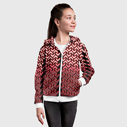 Толстовка на молнии детская Красные стрелки на чёрном фоне киберпанк, цвет: 3D-белый — фото 2