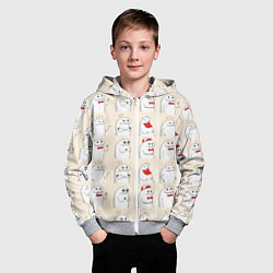 Толстовка на молнии детская Смешные мемы паттерн, цвет: 3D-меланж — фото 2