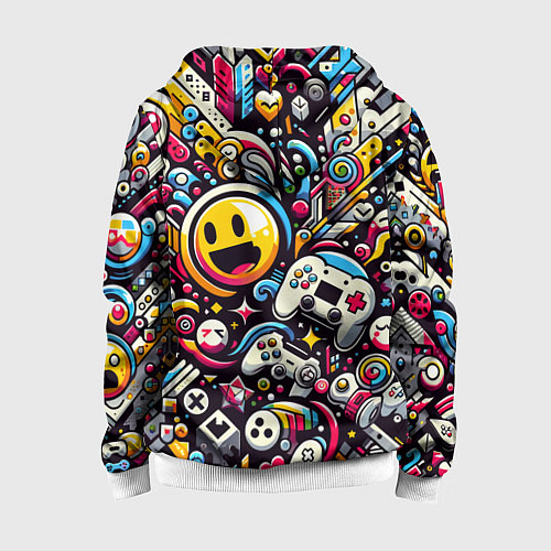 Детская толстовка на молнии Паттерн с играми / 3D-Белый – фото 2