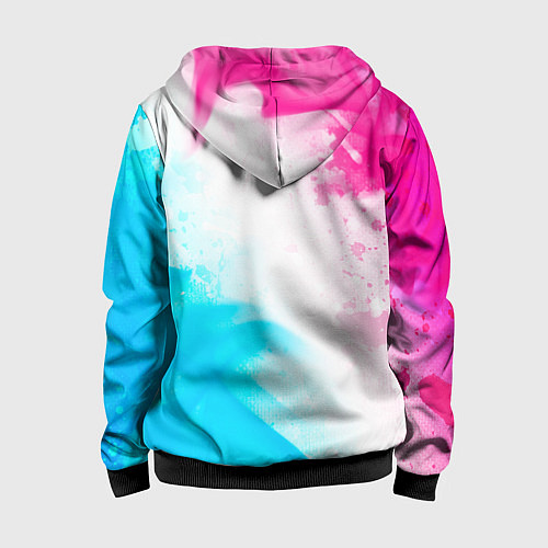 Детская толстовка на молнии Palworld neon gradient style вертикально / 3D-Черный – фото 2