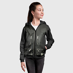 Толстовка на молнии детская Terminator first - leather jacket, цвет: 3D-черный — фото 2