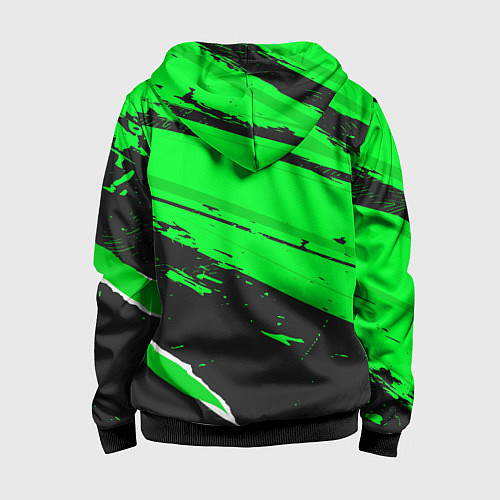 Детская толстовка на молнии Bayer 04 sport green / 3D-Черный – фото 2