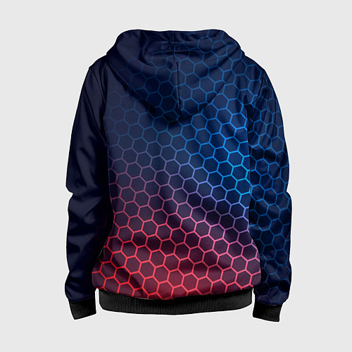 Детская толстовка на молнии Dead by Daylight неоновые соты / 3D-Черный – фото 2