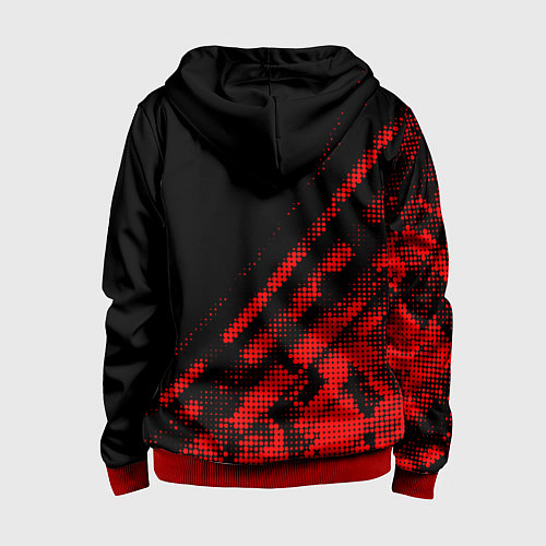 Детская толстовка на молнии PSG sport grunge / 3D-Красный – фото 2
