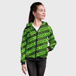 Толстовка на молнии детская Juventus green pattern sport, цвет: 3D-черный — фото 2