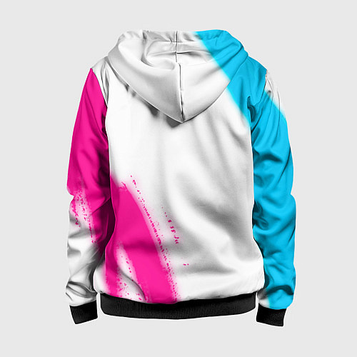 Детская толстовка на молнии Inter neon gradient style вертикально / 3D-Черный – фото 2