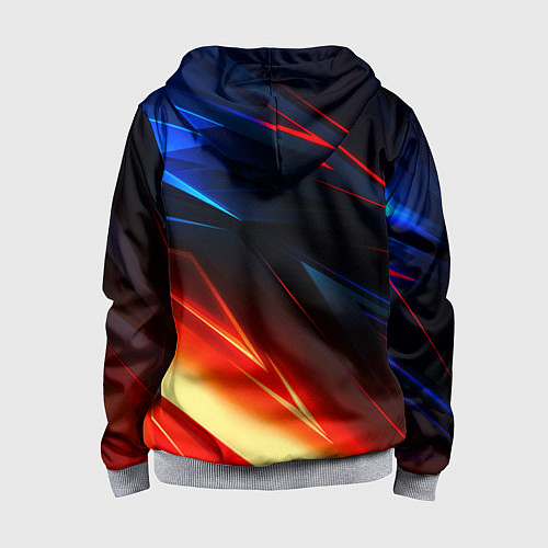 Детская толстовка на молнии Geometry stripes neon steel / 3D-Меланж – фото 2