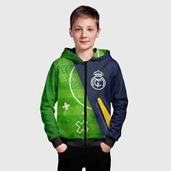 Толстовка на молнии детская Real Madrid football field, цвет: 3D-черный — фото 2