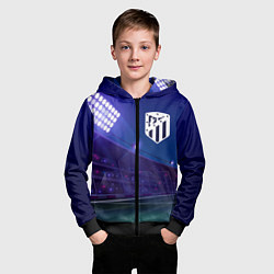 Толстовка на молнии детская Atletico Madrid ночное поле, цвет: 3D-черный — фото 2