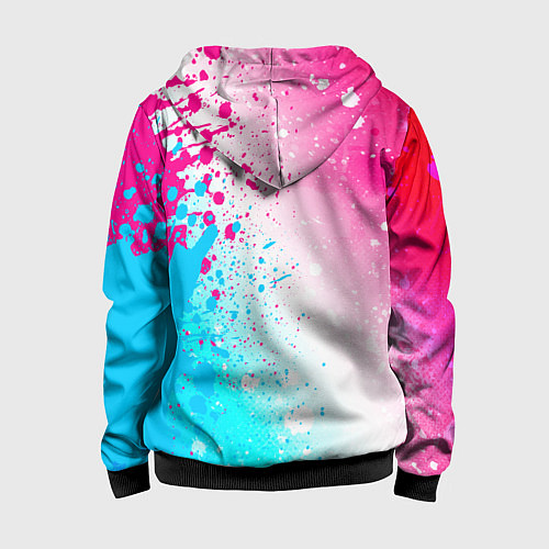 Детская толстовка на молнии Galatasaray neon gradient style по-вертикали / 3D-Черный – фото 2