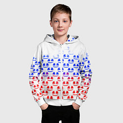 Толстовка на молнии детская Marshmello russia color, цвет: 3D-белый — фото 2
