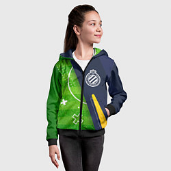 Толстовка на молнии детская Club Brugge football field, цвет: 3D-черный — фото 2