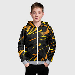 Толстовка на молнии детская Porsche - Желтые разводы, цвет: 3D-меланж — фото 2