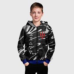 Толстовка на молнии детская The witcher - белые разводы, цвет: 3D-синий — фото 2