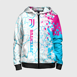 Детская толстовка на молнии Juventus neon gradient style по-вертикали