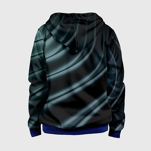 Детская толстовка на молнии Темная волна / 3D-Синий – фото 2