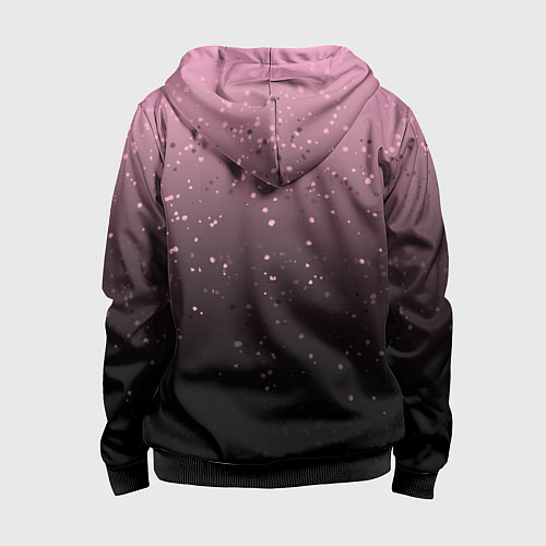 Детская толстовка на молнии Градиент тёмный розовый брызги / 3D-Черный – фото 2