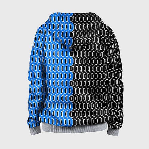 Детская толстовка на молнии Чёрно-синий паттерн с белой обводкой / 3D-Меланж – фото 2