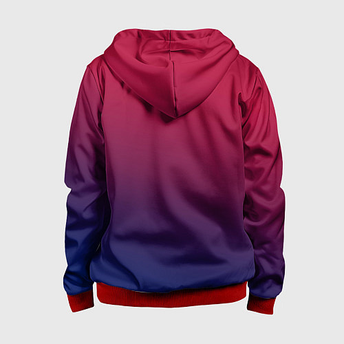 Детская толстовка на молнии Gradient red-blue / 3D-Красный – фото 2