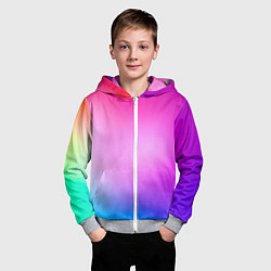 Толстовка на молнии детская Colorful gradient, цвет: 3D-меланж — фото 2