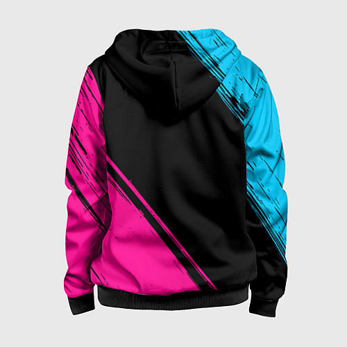 Детская толстовка на молнии Leicester City - neon gradient вертикально / 3D-Черный – фото 2