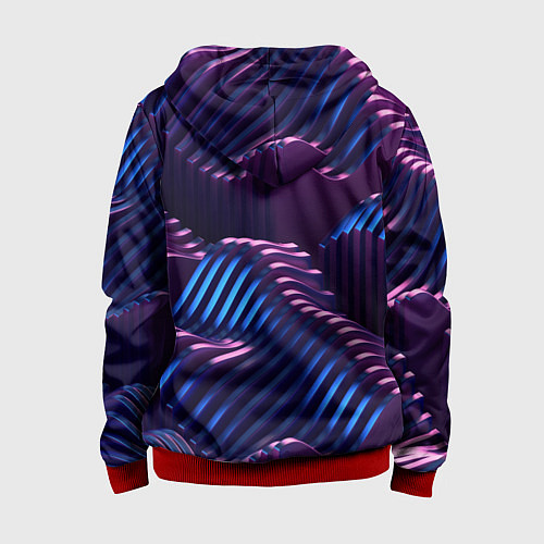 Детская толстовка на молнии Объемные пластины изгибающиеся / 3D-Красный – фото 2