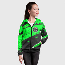 Толстовка на молнии детская PSG sport green, цвет: 3D-черный — фото 2