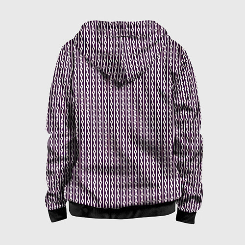 Детская толстовка на молнии Тёмно-красный полосы узоры / 3D-Черный – фото 2