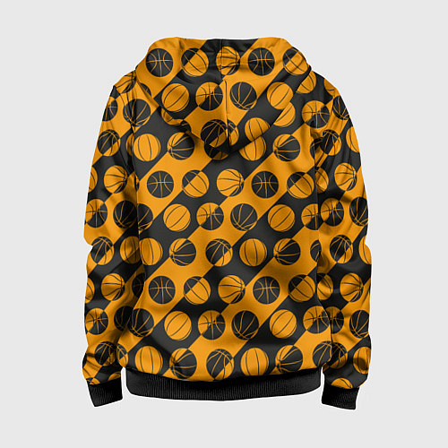 Детская толстовка на молнии Баскетбольный дизайн / 3D-Черный – фото 2