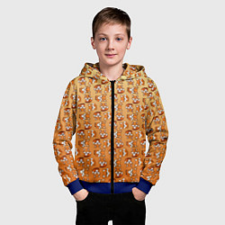 Толстовка на молнии детская Паттерн из милых лисят, цвет: 3D-синий — фото 2