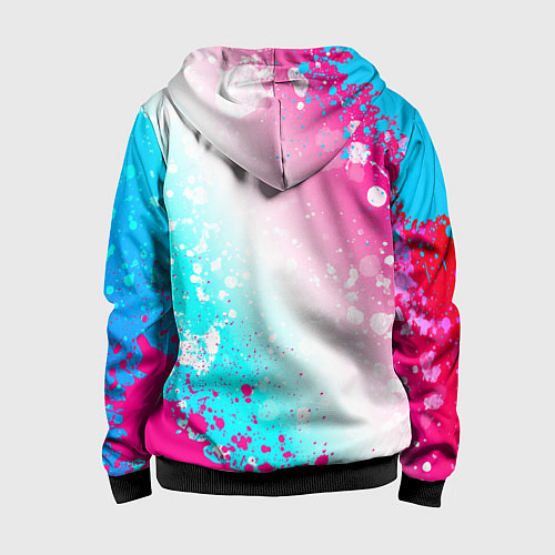 Детская толстовка на молнии Club Brugge neon gradient style вертикально / 3D-Черный – фото 2