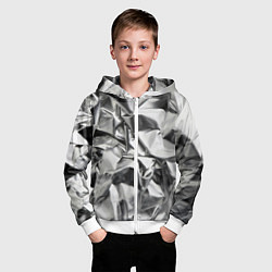 Толстовка на молнии детская Фольгой обмотанный, цвет: 3D-белый — фото 2