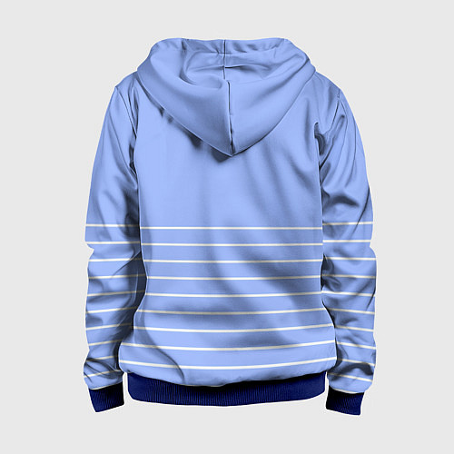 Детская толстовка на молнии Светлый сиреневый с белыми полосами / 3D-Синий – фото 2