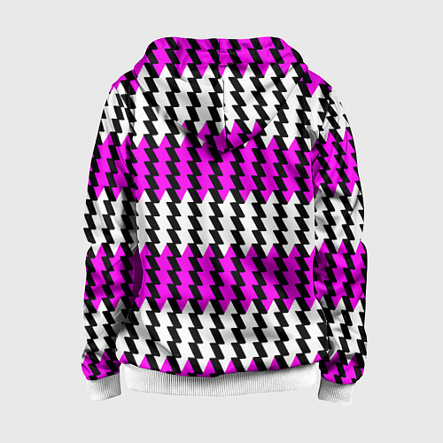 Детская толстовка на молнии Вертикальные бело-розовые полосы / 3D-Белый – фото 2