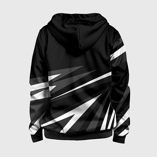 Детская толстовка на молнии Лексус - монохромная абстракция / 3D-Черный – фото 2