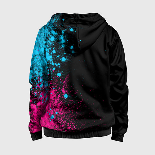 Детская толстовка на молнии Leicester City - neon gradient по-вертикали / 3D-Черный – фото 2