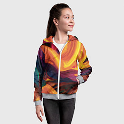 Толстовка на молнии детская Цветная абстракция colorful, цвет: 3D-меланж — фото 2