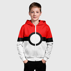 Толстовка на молнии детская Pokeball texture, цвет: 3D-белый — фото 2